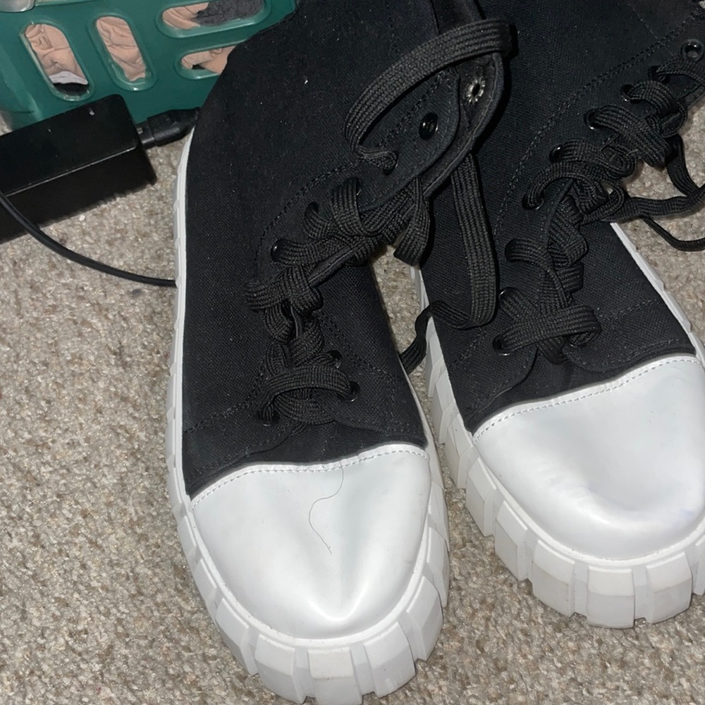 Women's Platform With Side Bag Ankle Boots, Solid Color Lace Up Waterproof